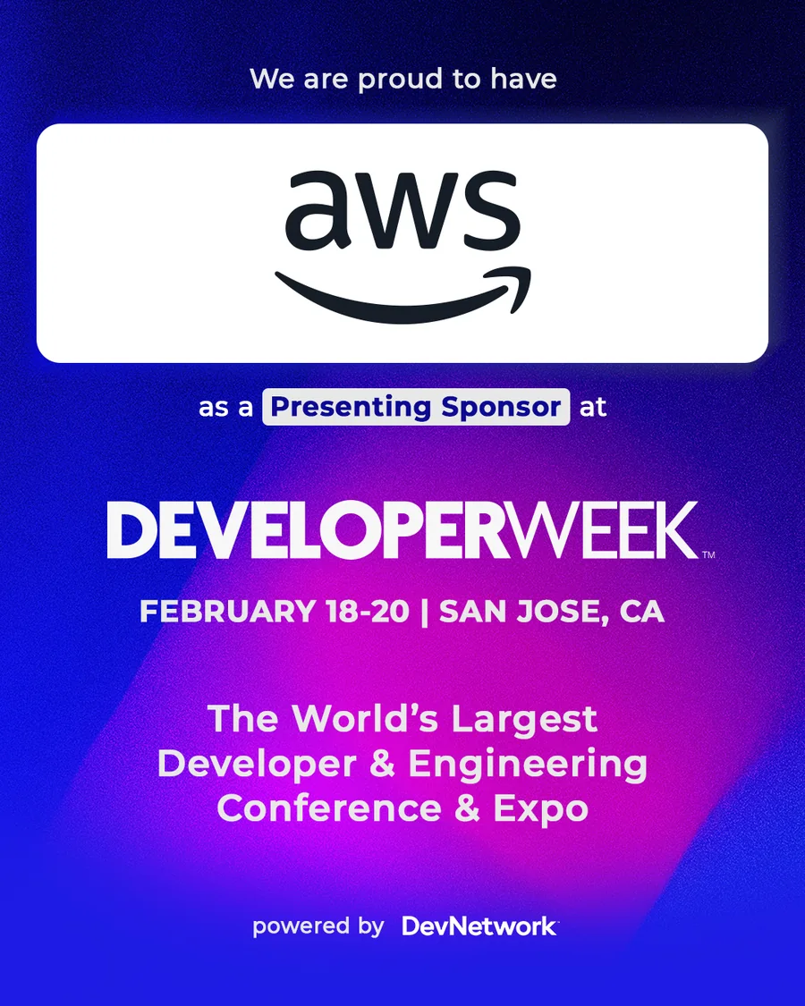 Presenting sponsor announcement graphic for DeveloperWeek